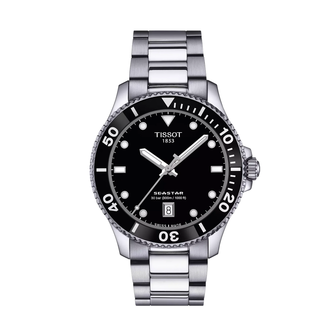 Tissot Seastar 1000 40mm Quartz Black Dial Watch T120.410.11.051.00 – front view