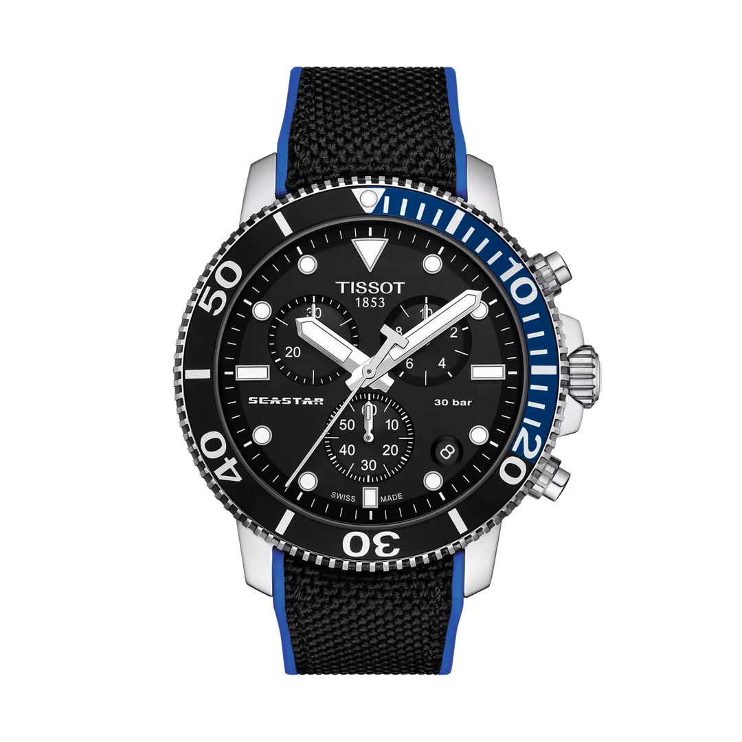 Tissot Seastar 1000 Chronograph Quartz Black Dial Watch T120.417.17.051.03 – front view