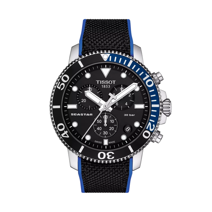 Tissot Seastar 1000 Chronograph Quartz Black Dial Watch T120.417.17.051.03 – front view