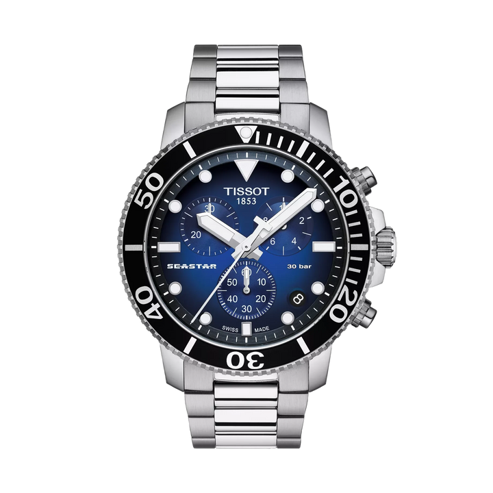 Tissot Seastar 1000 45.5mm Quartz Blue Gradient Dial Watch T120.417.11.041.01 – front view