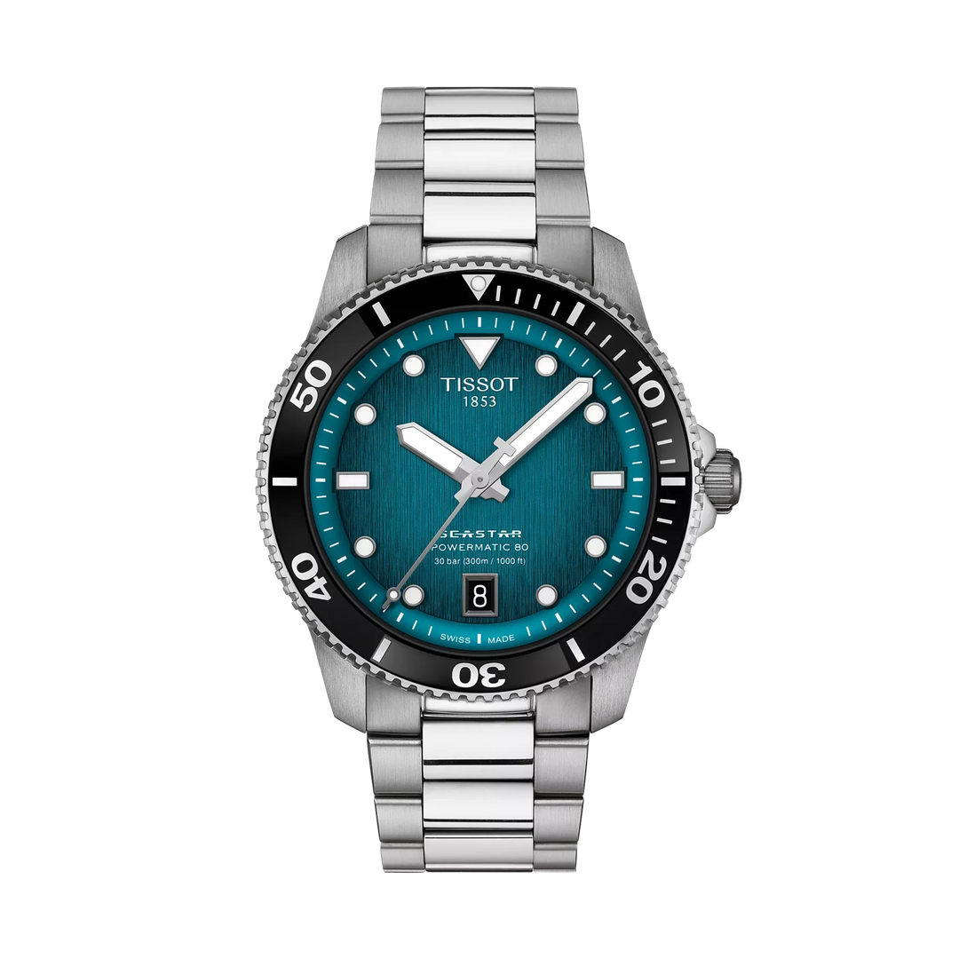 Tissot Seastar 1000 40mm Automatic Green Dial Watch T120.807.11.091.00 – front view