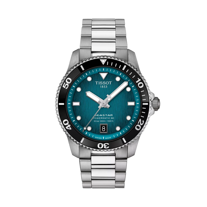 Tissot Seastar 1000 40mm Automatic Green Dial Watch T120.807.11.091.00 – front view