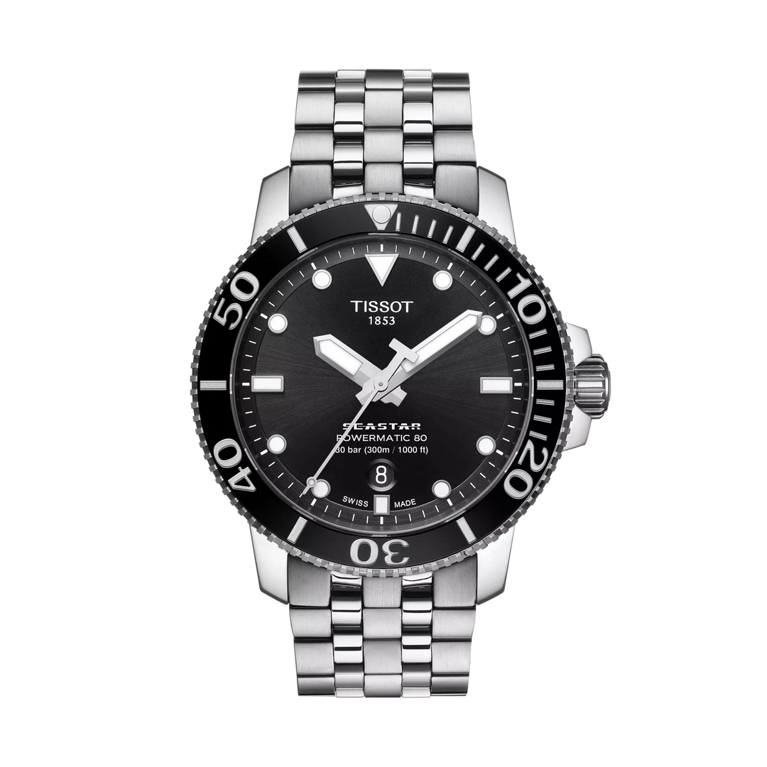 Tissot Seastar 1000 43mm Automatic Black Dial Watch T120.407.11.051.00 – front view