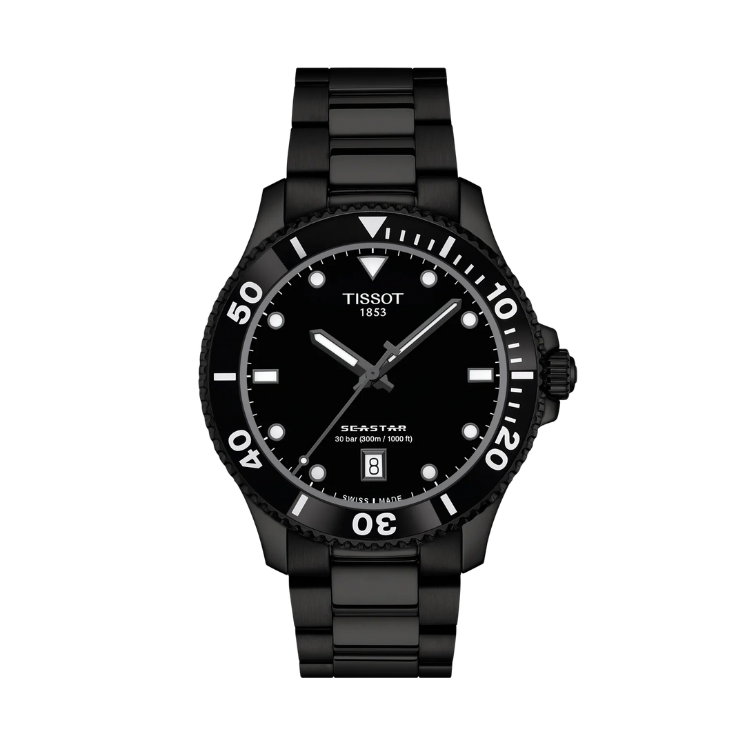Tissot Seastar 1000 40mm Quartz Black Dial Watch T120.410.33.051.00 – front view