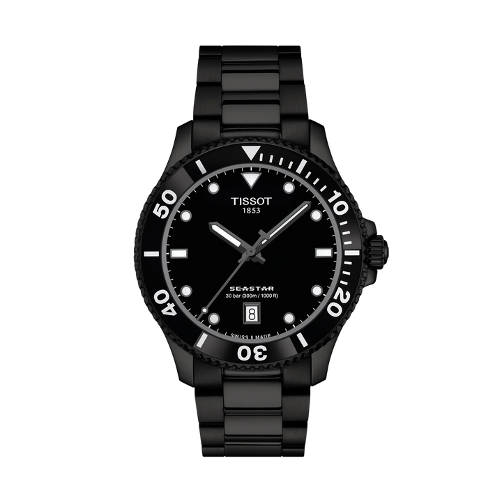 Tissot Seastar 1000 40mm Quartz Black Dial Watch T120.410.33.051.00 – front view