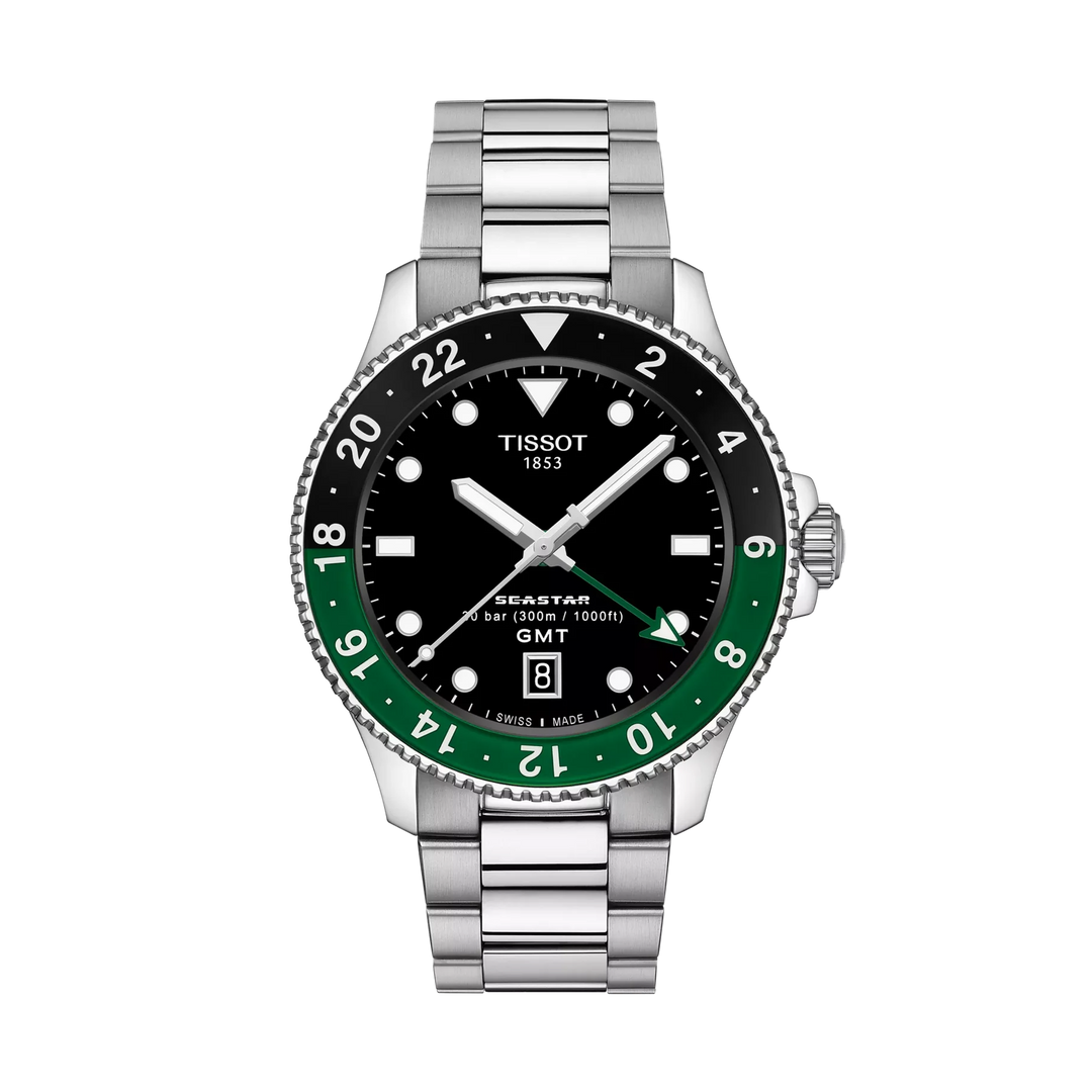 Tissot Seastar 1000 GMT 40mm Quartz Black Dial Watch T120.852.11.051.00 – front view