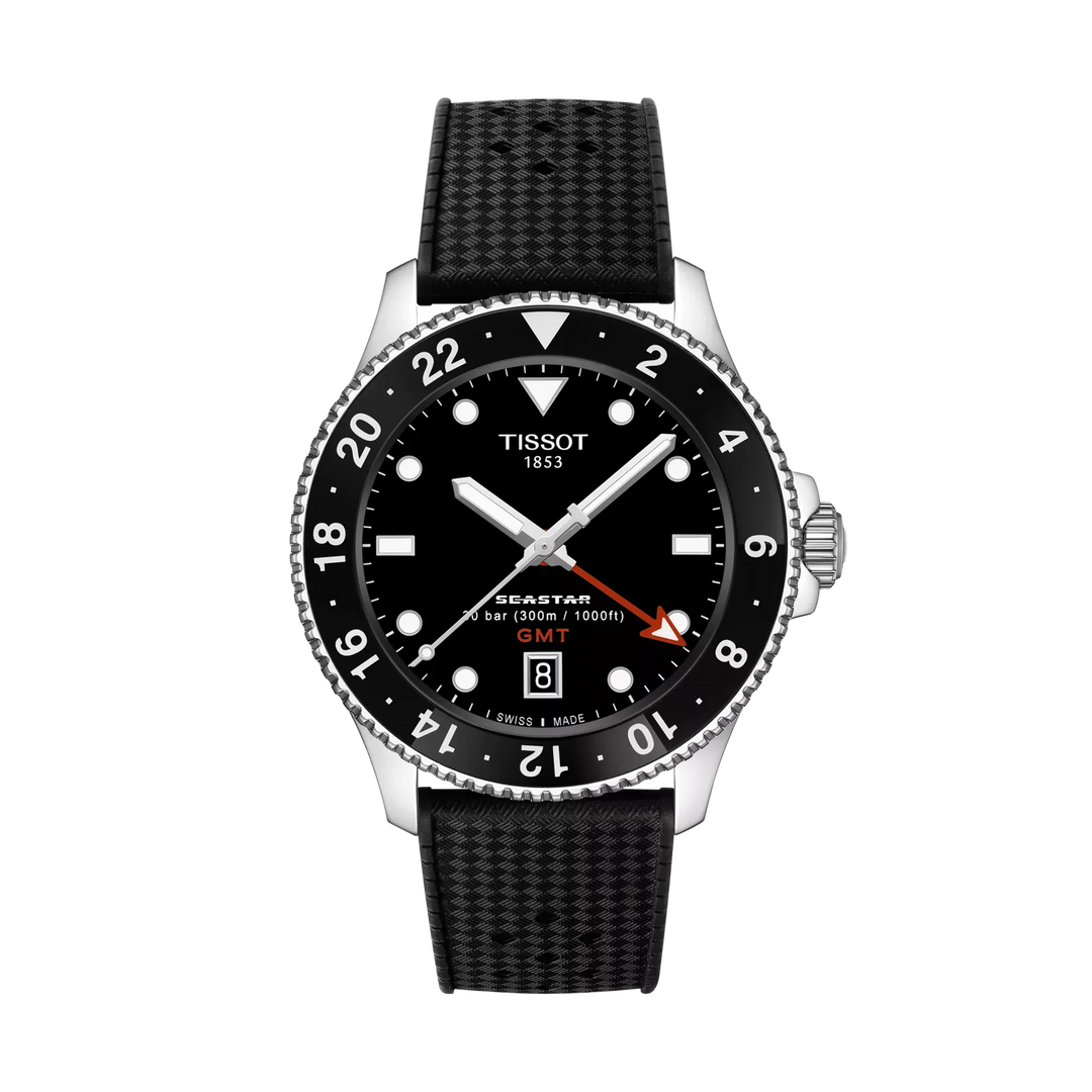 Tissot Seastar 1000 GMT 40mm Quartz Black Dial Watch T120.852.17.051.00 – front view