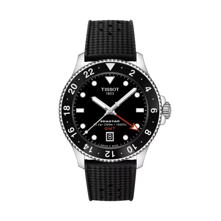Tissot Seastar 1000 GMT 40mm Quartz Black Dial Watch T120.852.17.051.00 – front view