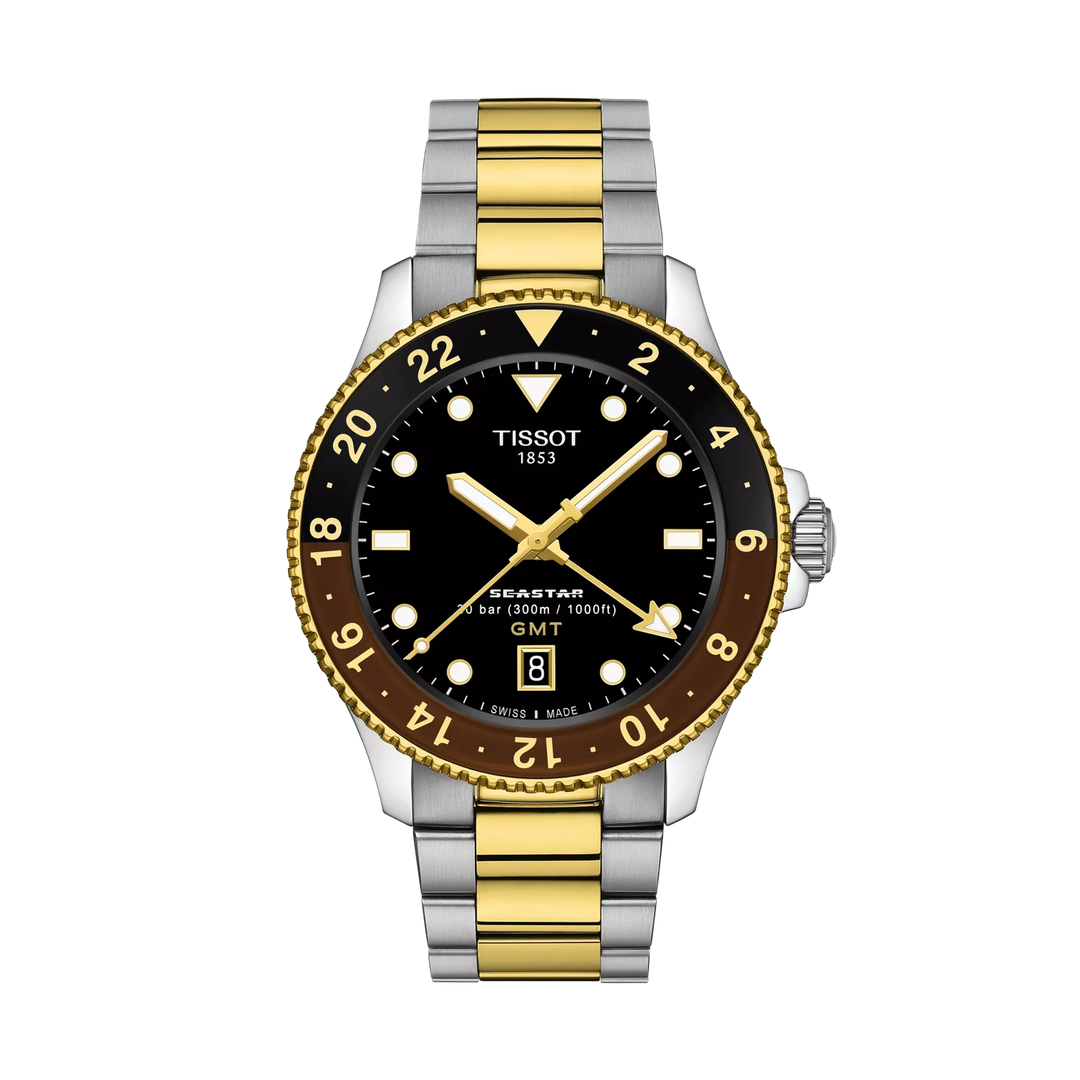 Tissot Seastar 1000 GMT 40mm Quartz Black Dial Watch T120.852.22.051.00 – front view