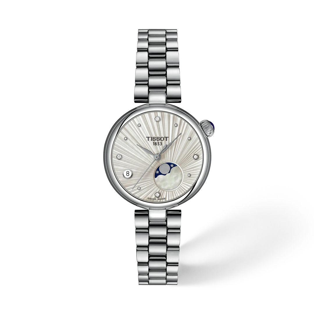 Tissot Desir 29.6mm moonphase diamond watch T152.223.11.036.00 front view