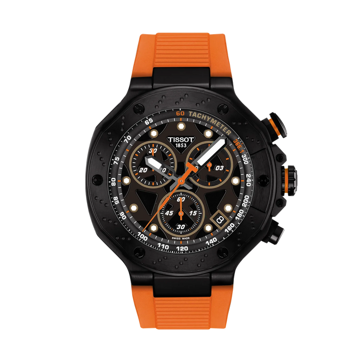 Tissot T-Race 45mm Quartz Black Dial Watch T141.417.37.051.02 – front view