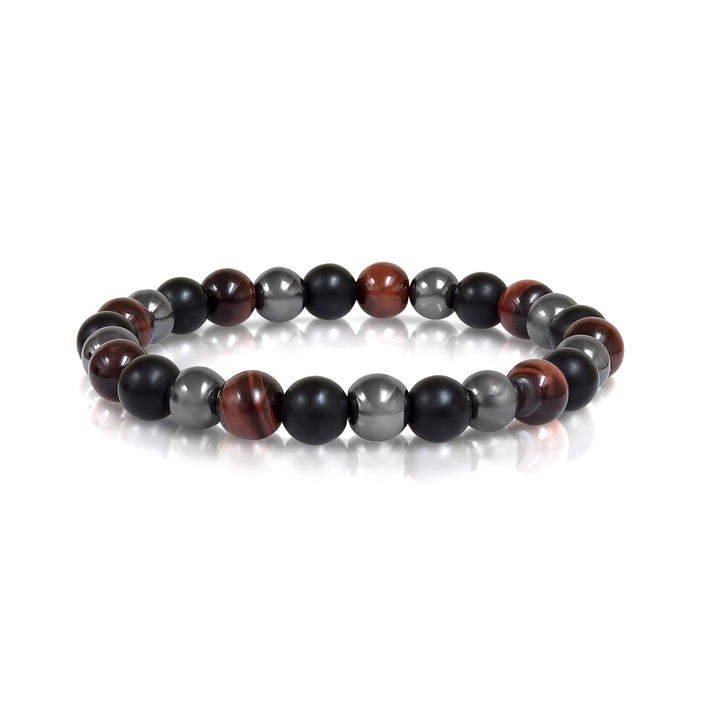 Italgem Steel Red Multi Beaded Bracelet 8mm — BB-11-M