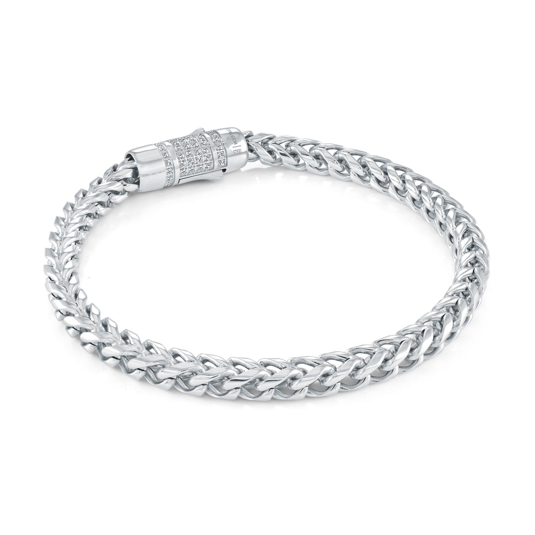 Italgem Steel 6mm Franco Studded Bracelet — SMB769-8