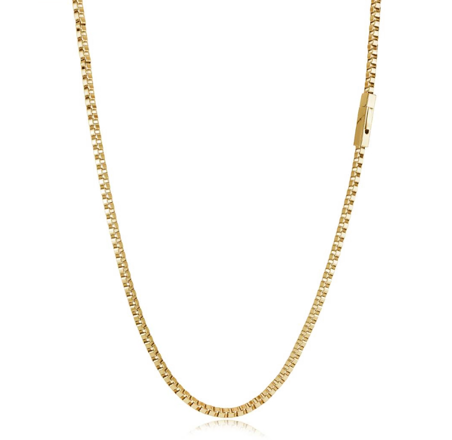Italgem Steel Gold-Tone 3mm Square Box Chain — SYN103-20