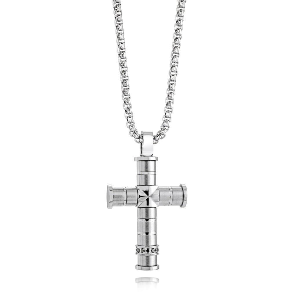 Italgem Steel Brushed Cross Pendant — SC120