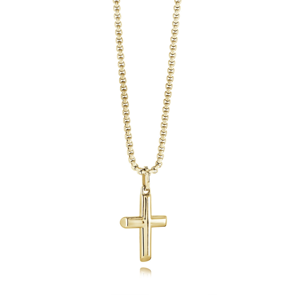 Italgem Steel Small Classic Cross Necklace — SC240-GO