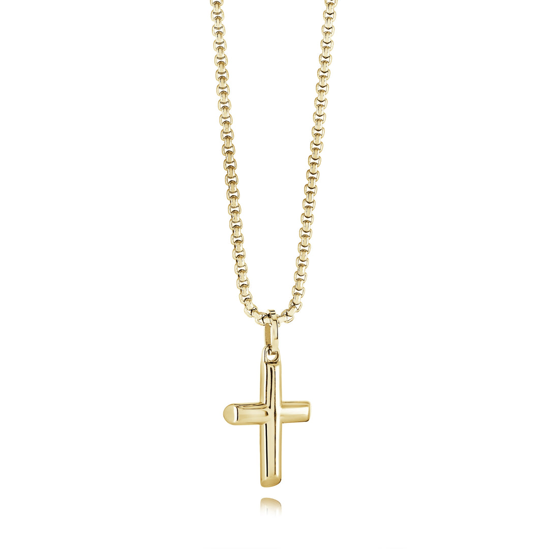 Italgem Steel Small Classic Cross Necklace — SC240-GO