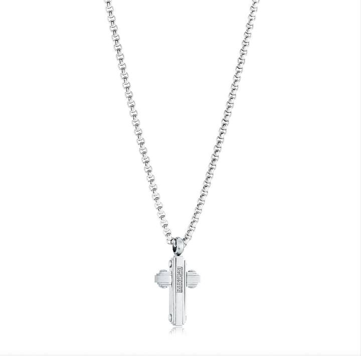 Italgem Steel Micro Cross Necklace — SC261
