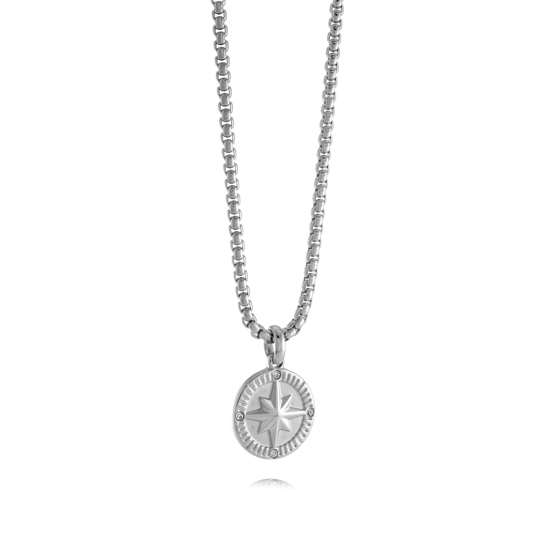 Italgem Steel Small North Star Necklace — SP355-18+2