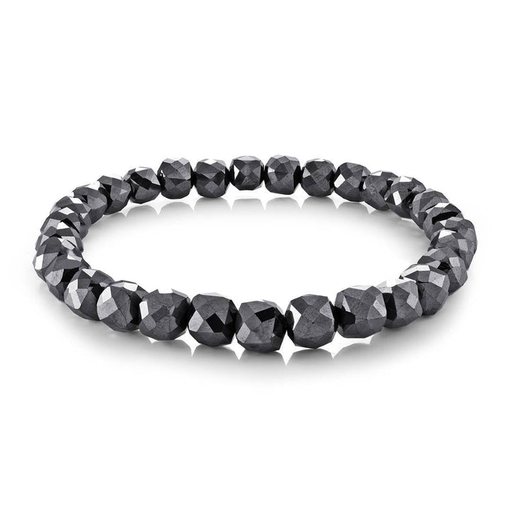 Italgem Steel 7mm Faceted Hematite Stretch Bracelet — BB-390-M