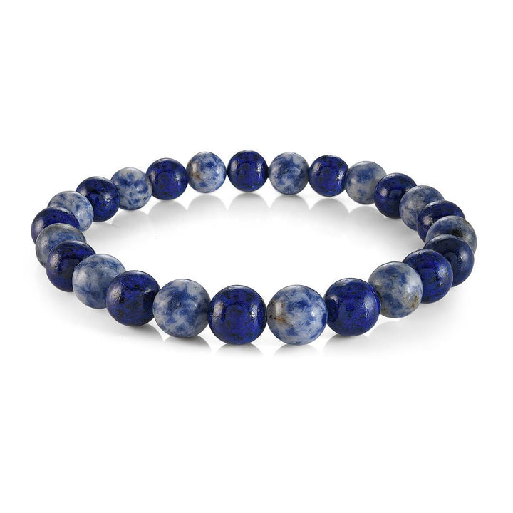 Italgem Steel 8mm Lapis and Sodalite Bead Bracelet — BB-391-M