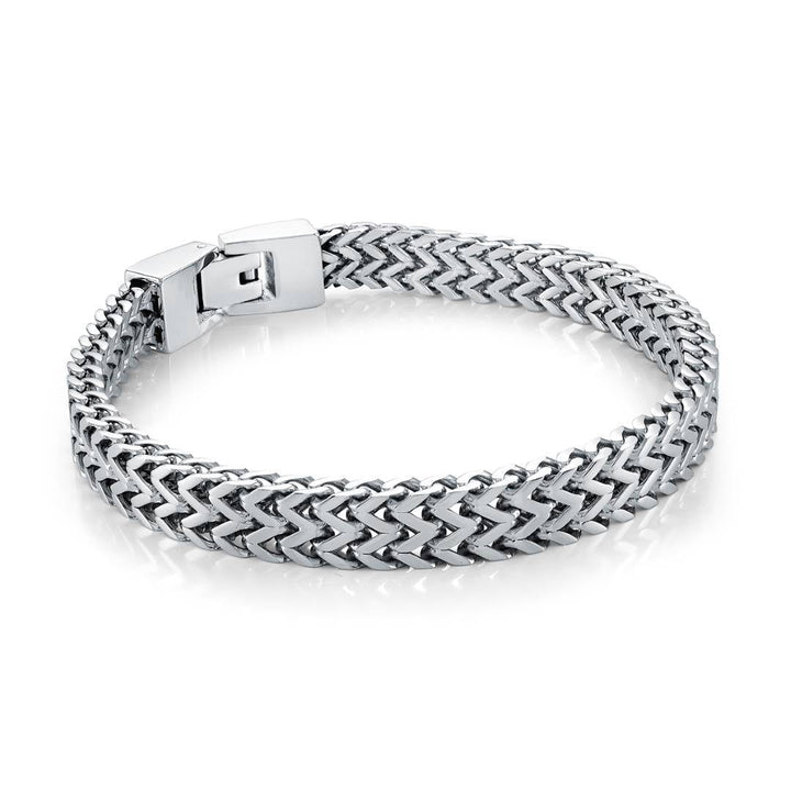 Italgem Steel Double-Row Flat Franco Bracelet — SMB789-8