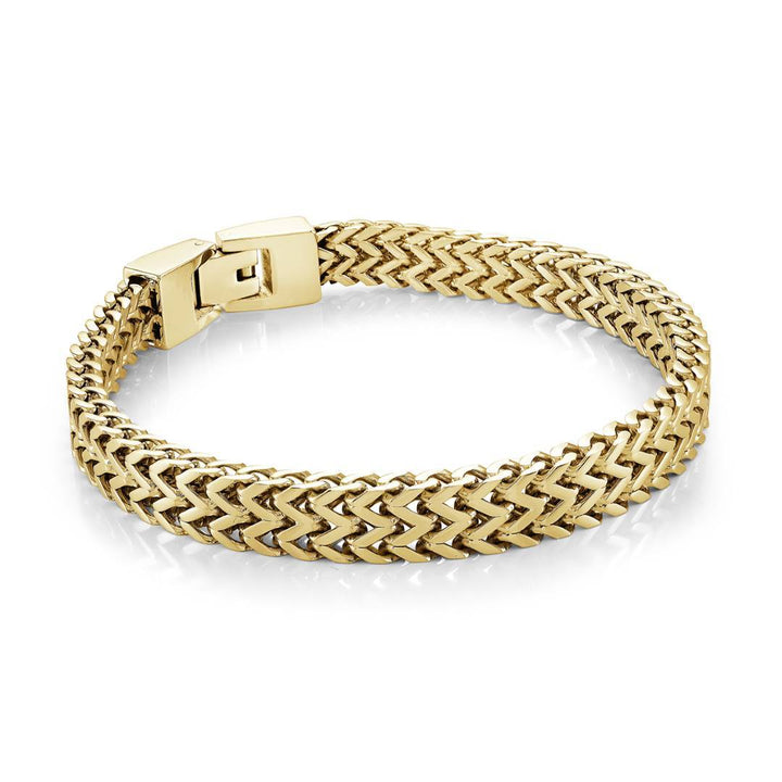 Italgem Steel Double-Row Flat Franco Bracelet — SMB789-GO-8.5