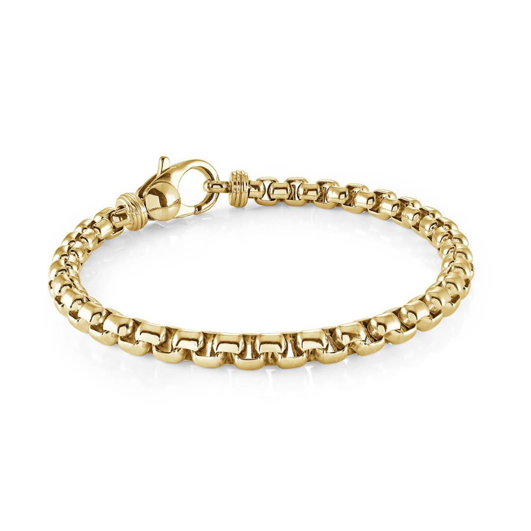 Italgem Steel 4mm Round Box Bracelet — SMB810-GO-8.5