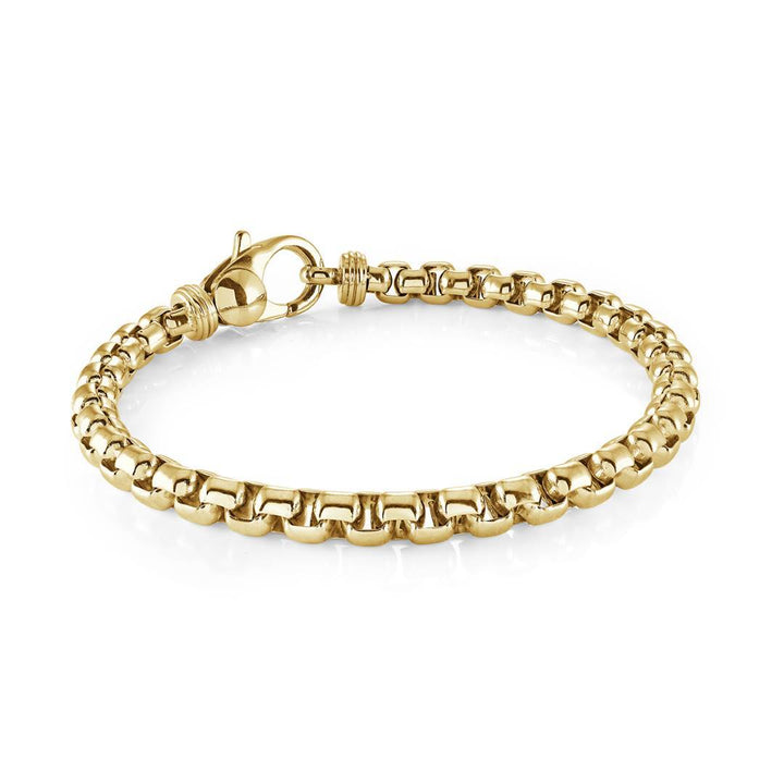 Italgem Steel 4mm Round Box Bracelet — SMB810-GO-8.5