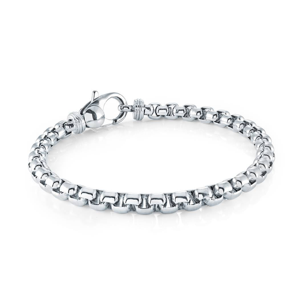 Italgem Steel 4mm Round Box Bracelet — SMB810-8
