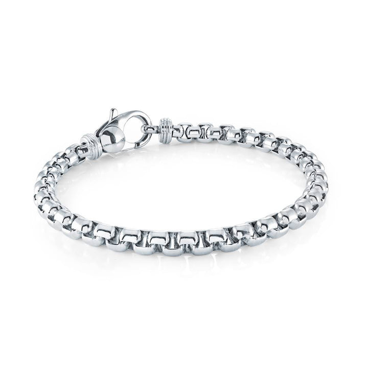 Italgem Steel 4mm Round Box Bracelet — SMB810-8