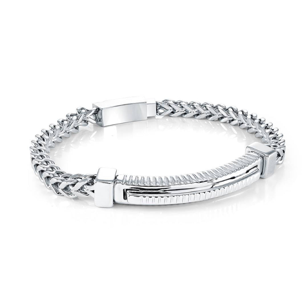 Italgem Steel 5mm Franco ID Bracelet — SMB829-8