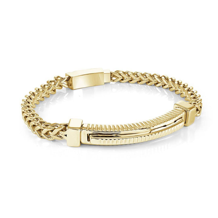 Italgem Steel 5mm Franco ID Bracelet — SMB829-GO-8