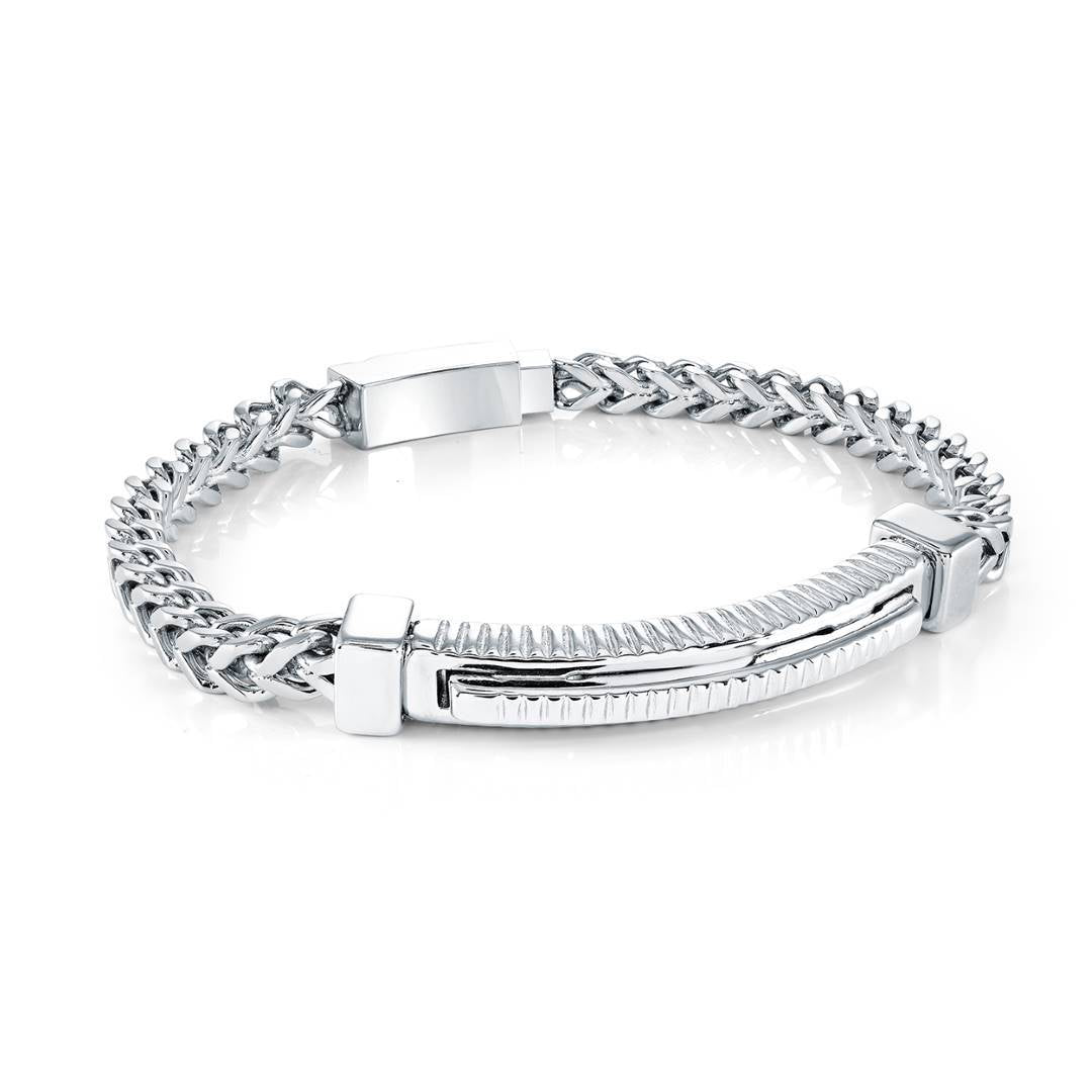 Italgem Steel 5mm Franco ID Bracelet — SMB829-8.5