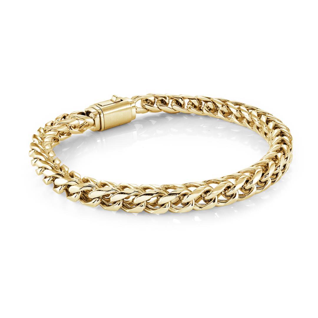 Italgem Steel 6mm Square Franco Bracelet — SMB804-GO-8