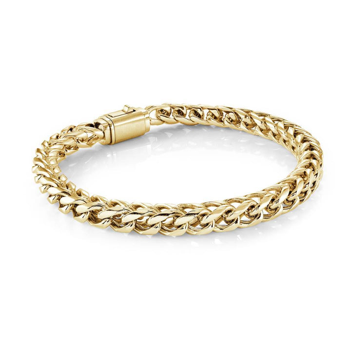 Italgem Steel 6mm Square Franco Bracelet — SMB804-GO-8