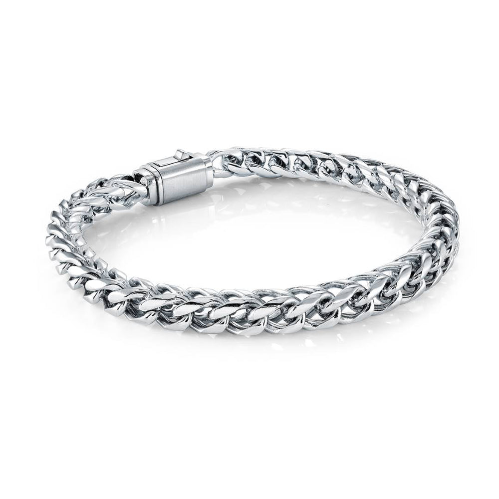 Italgem Steel 6mm Square Franco Bracelet — SMB804-8.5