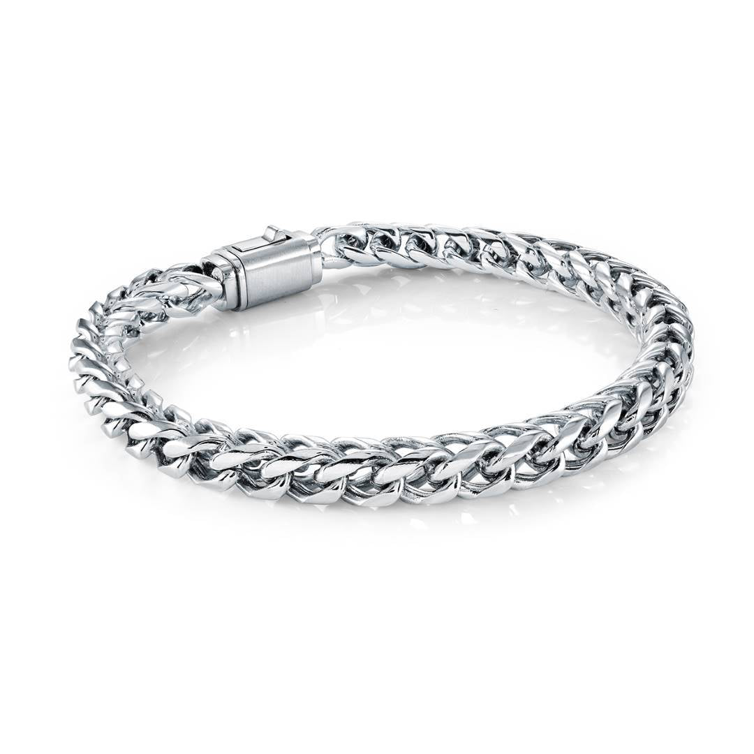 Italgem Steel 6mm Square Franco Bracelet — SMB804-8.5