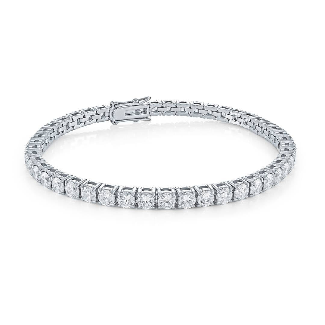 Italgem Steel 4mm Cubic Zirconia Tennis Bracelet — SMB629-SI-WCZ-8