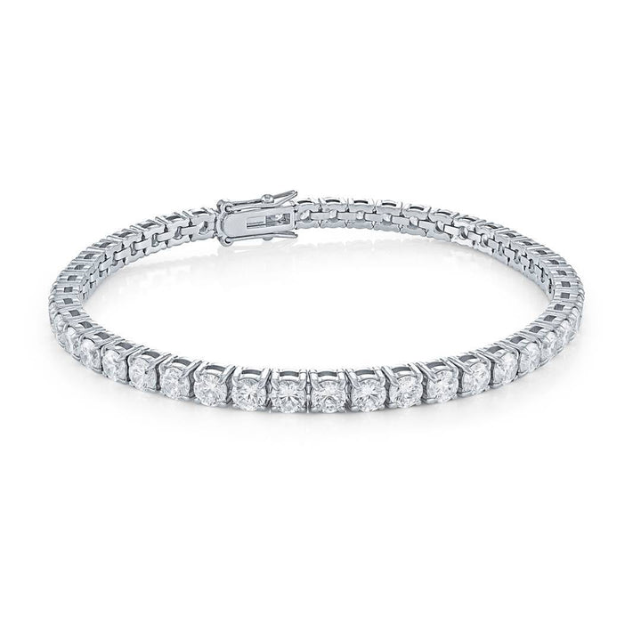 Italgem Steel 4mm Cubic Zirconia Tennis Bracelet — SMB629-SI-WCZ-8