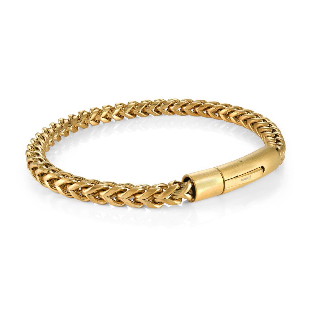Italgem Steel 5mm Black Franco Bracelet — SMB815-BLK-8
