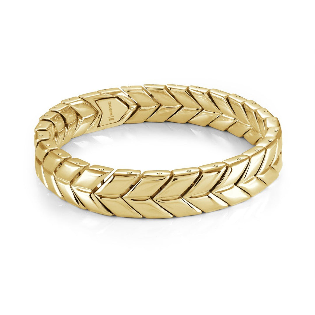 Italgem Steel 11.8mm Gold-Tone Herringbone Bracelet — SMB881-GO-8.5