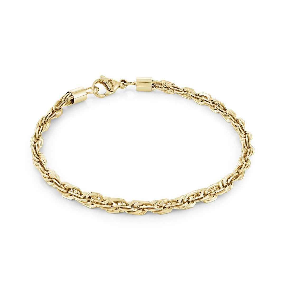 Italgem Steel 4mm Rope Bracelet — SMB876-GO-7.5