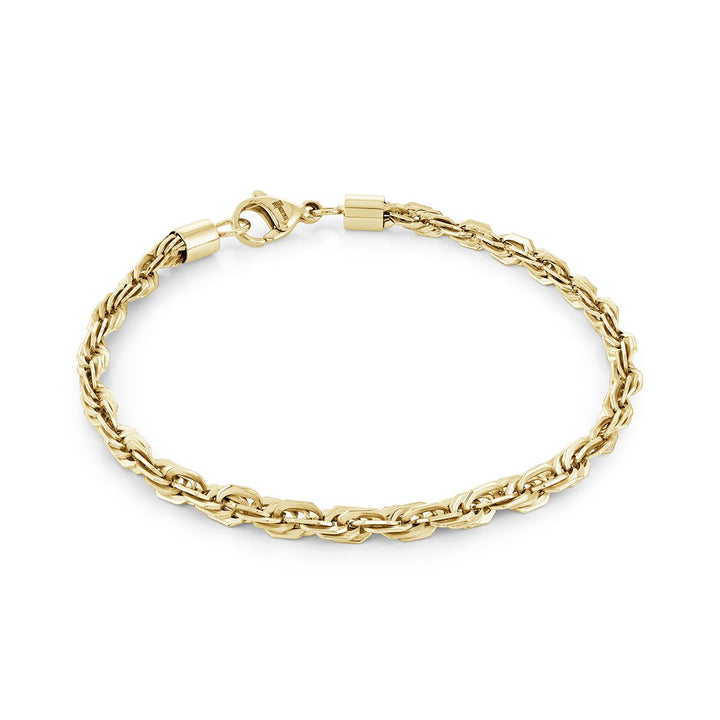 Italgem Steel 4mm Rope Bracelet — SMB876-GO-7.5