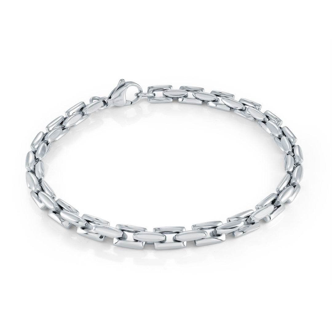Italgem Steel 5mm Flat Oval Cable Bracelet — SMB882-8