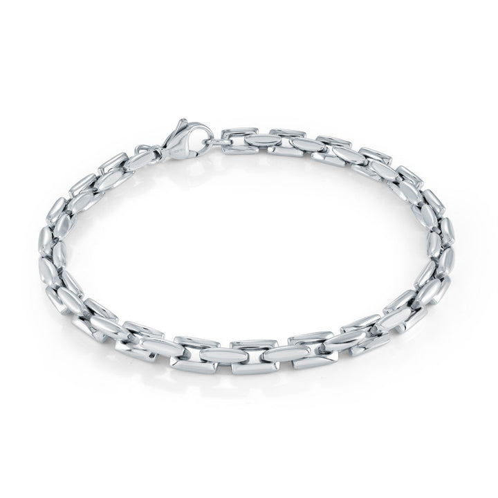 Italgem Steel 5mm Flat Oval Cable Bracelet — SMB882-8