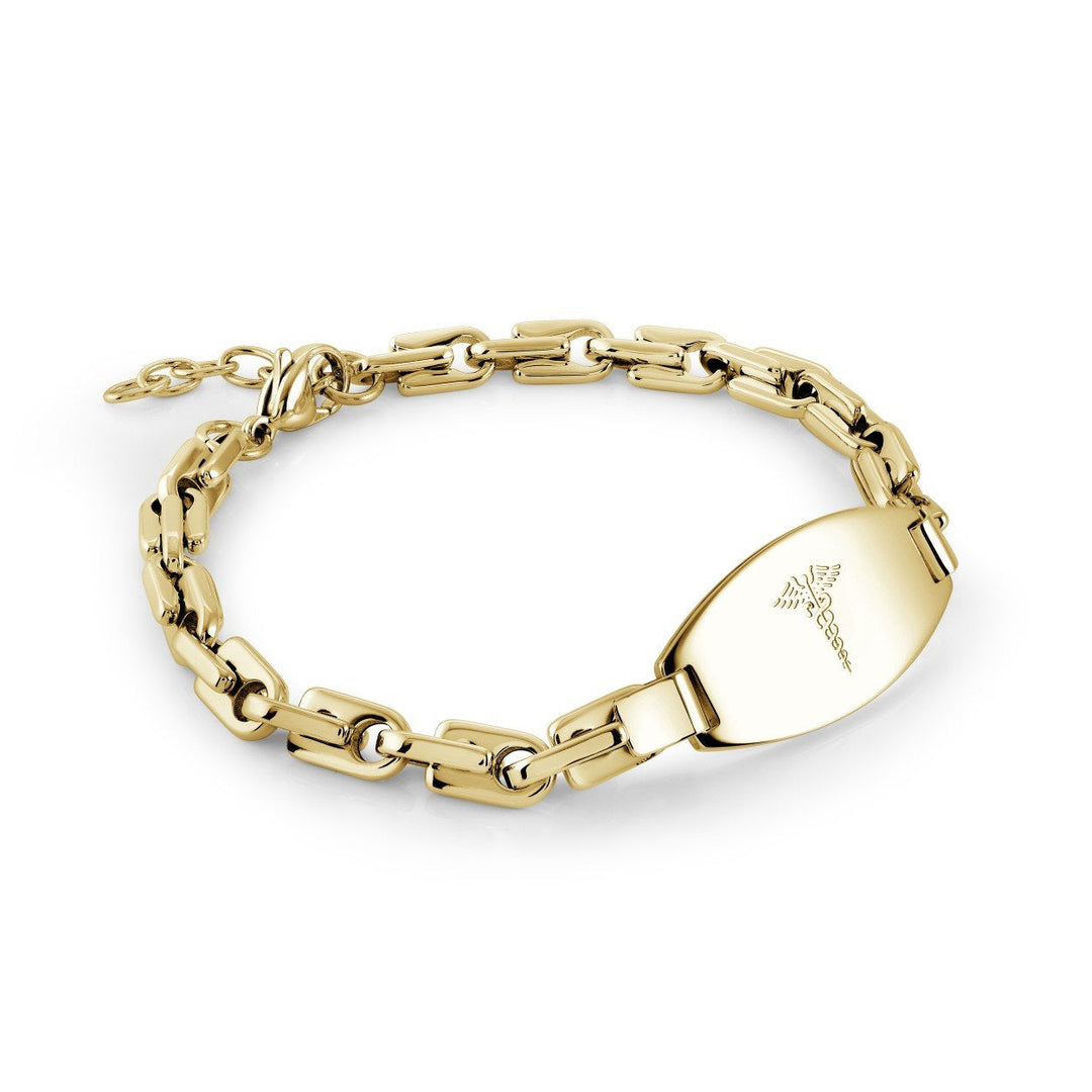 Italgem Steel Gold-Tone Zipper-Link Medical ID Bracelet — SMAB80-GO
