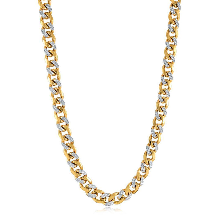 Italgem Steel 10mm Gold-Tone and Steel Curb Chain — SYN96-22