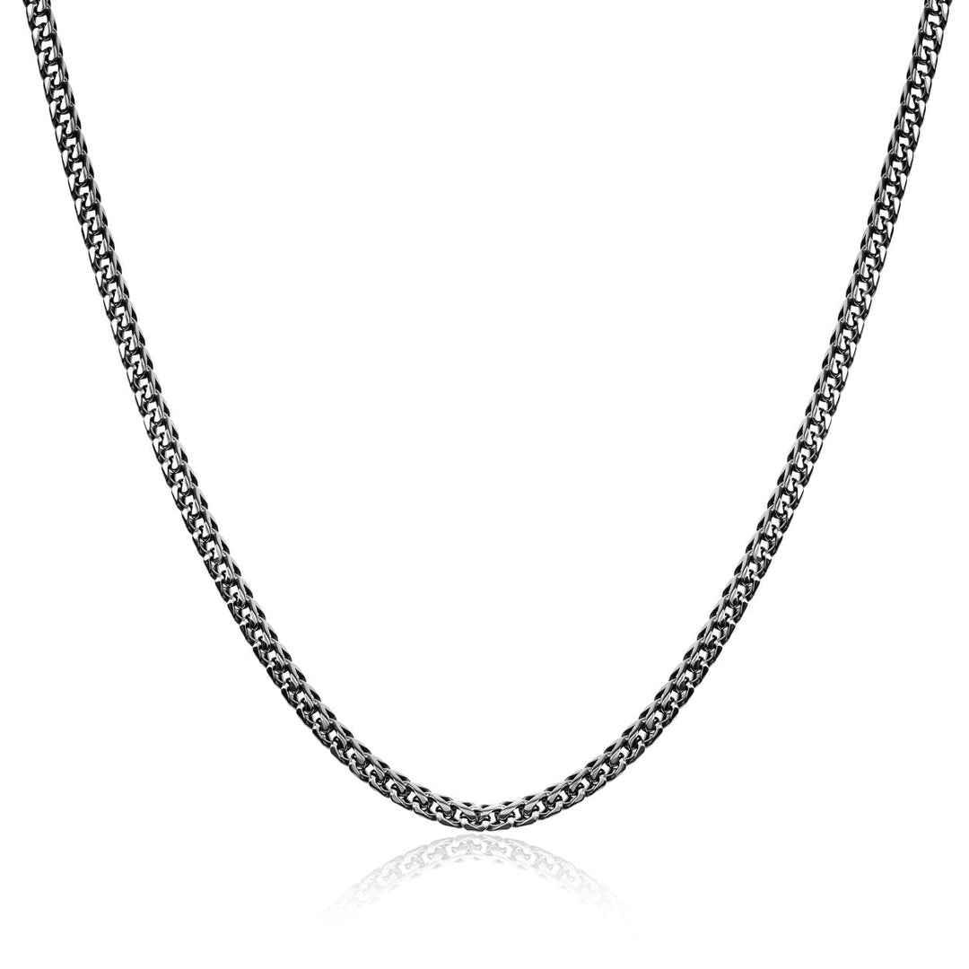 Italgem Steel 3.5mm Matte Black Round Franco Chain — SBN24-M-22