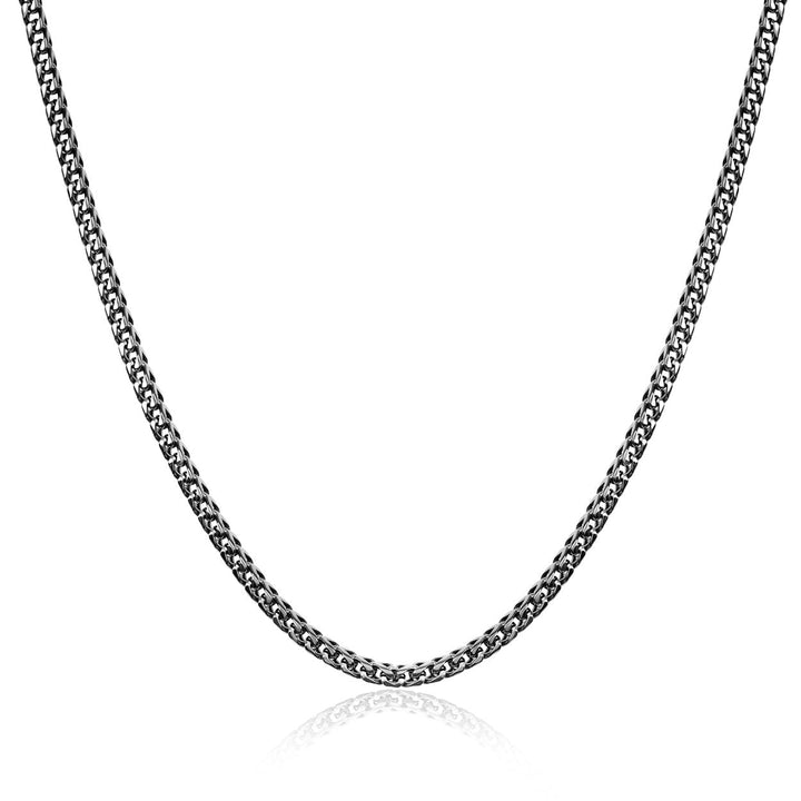 Italgem Steel 3.5mm Matte Black Round Franco Chain — SBN24-M-22